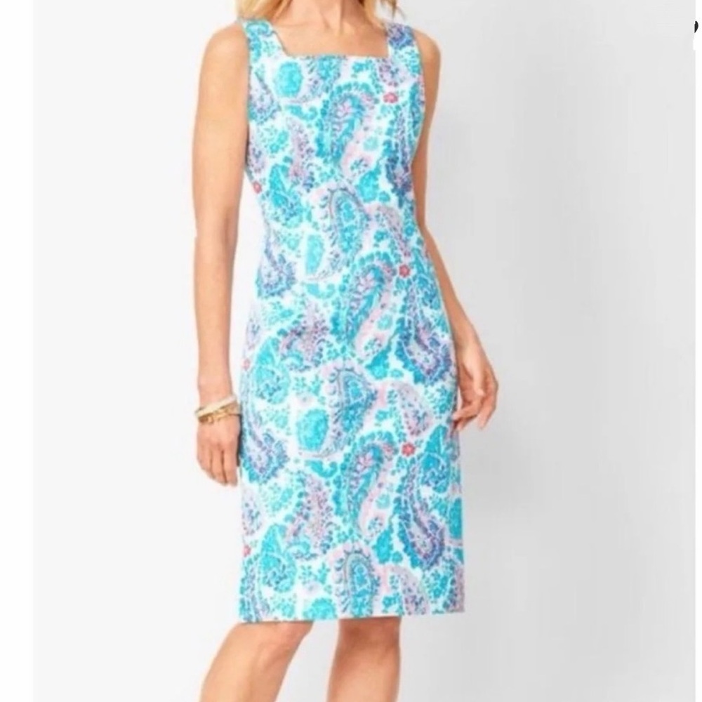 NEW TALBOTS FRESCO PAISLEY PETITE SHEAT DRESS